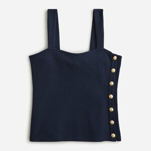 J Crew Button Tank Top in Cotton-Blend Bouclé